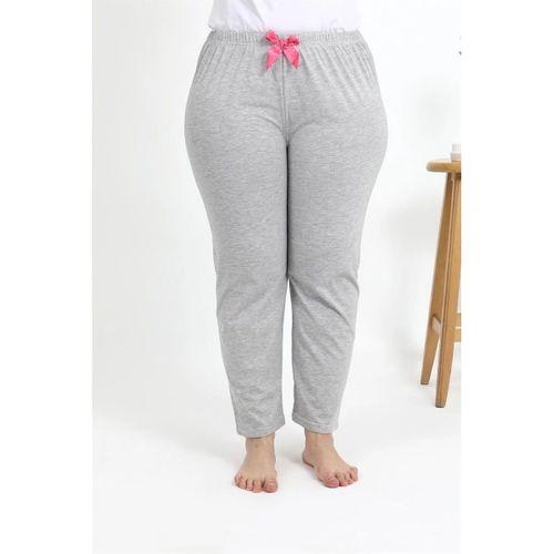 Kadın Pamuklu Büyük Beden Alt Pijama Gri