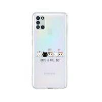 Samsung A21S Şirin Kedicikler Tasarımlı Premium Şeffaf Silikon Kılıf