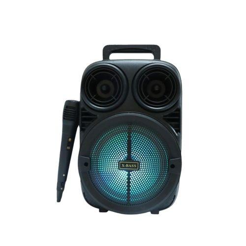 Rgb Işıklı Bluetooth Karaoke Hoparlör Mikrofonlu Usb Tf Kart Destekli Taşınabilir Speaker