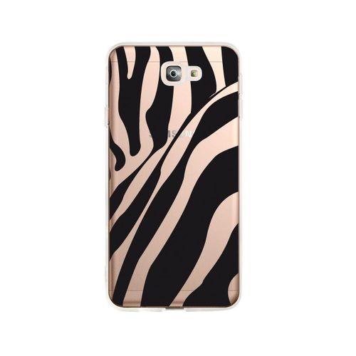 Samsung J7 Prime Zebra Desenli Premium Şeffaf Silikon Kılıf