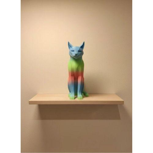 Pastel Rainbow Kedi Figürü Masa Ve Raf Üstü Ev Dekorasyonu