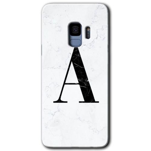 Galaxy S9 Kılıf HD Desen Baskılı Arka Kapak - Beyaz Mermer Desenli A Harfi