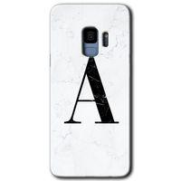 Galaxy S9 Kılıf HD Desen Baskılı Arka Kapak - Beyaz Mermer Desenli A Harfi