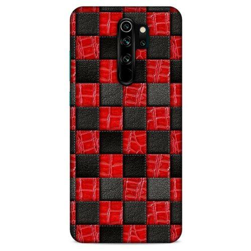 Xiaomi Redmi Note 8 Pro Kılıf Patchwork (47) Crystal Flex Kılıf Siyah Kırmızı