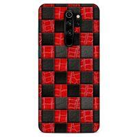 Xiaomi Redmi Note 8 Pro Kılıf Patchwork (47) Crystal Flex Kılıf Siyah Kırmızı