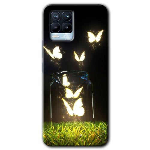 Potkal Hediye Fabrikası Realme 8 Pro Kılıf HD Desen Baskılı Arka Kapak - Işıklı Kelebekler
