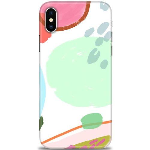 iPhone XS Kılıf HD Baskılı Kılıf - Benekli + Tam Ekran Koruyucu