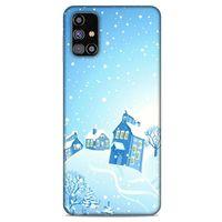 Samsung Galaxy M31s Kılıf Snowix (24) Darbe Emici Kılıf Beyaz Mavi