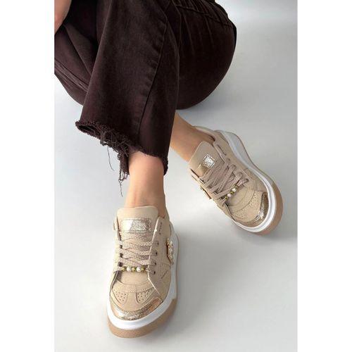 Ceans Bej Süet Bağcıklı Spor Ayakkabı