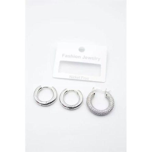 3'lü Halka Küpe - Gümüş