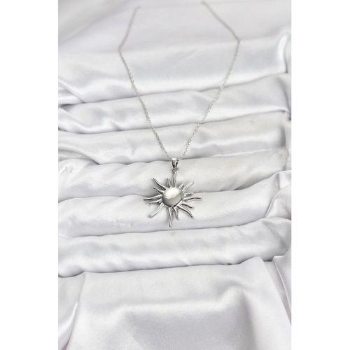 316L Çelik Zincir Gümüş Renk Güneş Model Kadın Kolye