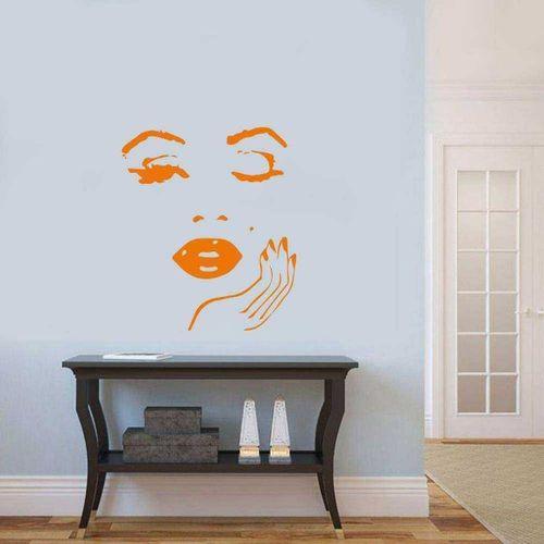 Göz Kırpan Marilyn Monroe Portre Silüeti Duvar Sticker, Çıkartma Yeşil