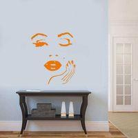 Göz Kırpan Marilyn Monroe Portre Silüeti Duvar Sticker, Çıkartma Yeşil