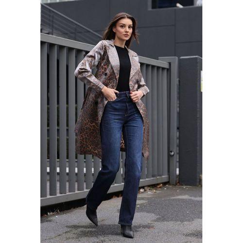 5853 Kruvaze Yaka Trençkot - M. Taba