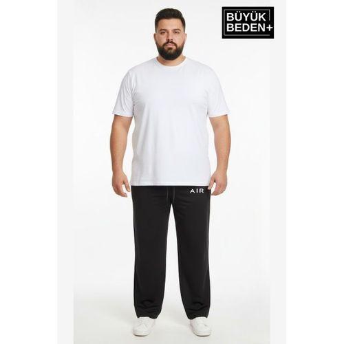 Erkek Büyük Beden Rahat Kesim Paça Reçme AR Baskılı İnce Eşofman Altı SPR26EA952-1