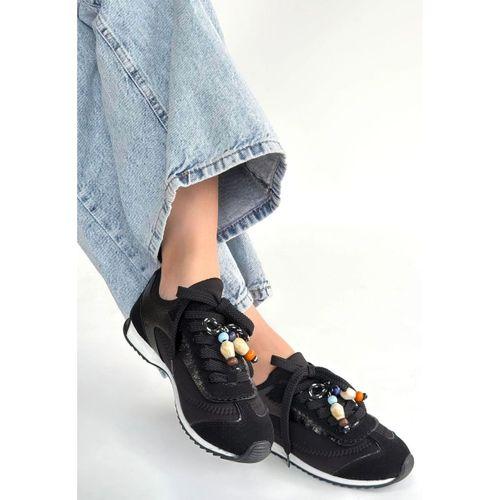 Riaf Siyah Cilt Bağcıklı Spor Ayakkabı