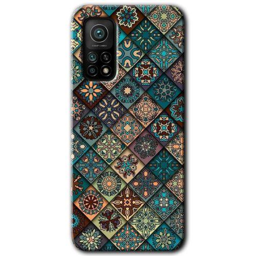 Xiaomi Mi 10T Pro Kılıf HD Desen Baskılı Arka Kapak + Temperli Cam - Mat Mandala