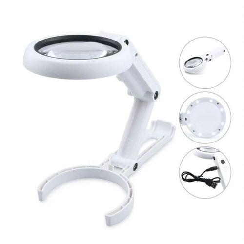 Usb Şarj Edilebilir Katlanabilir 3 5-10x Büyüteç 8 Ledli Masa Ve Eliçin Taşınabilir Büyüteç Fs90rc