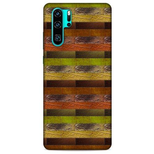 Huawei P30 Pro Kılıf Patchwork (48) Bumper Kılıf Kahve Yeşil