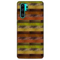 Huawei P30 Pro Kılıf Patchwork (48) Bumper Kılıf Kahve Yeşil