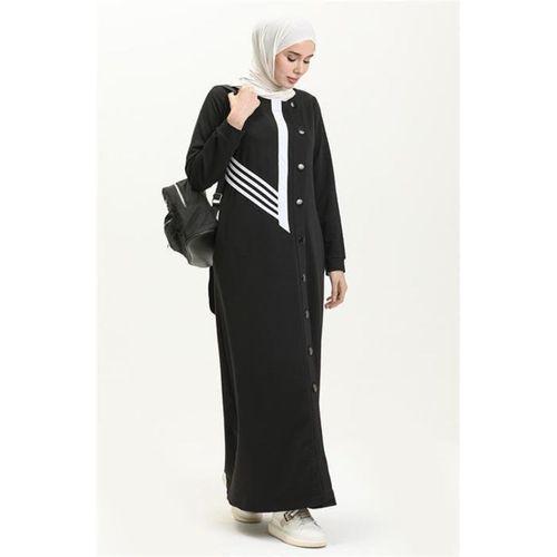 Yan Düğme Detaylı Ferace - 09248.003 - Siyah