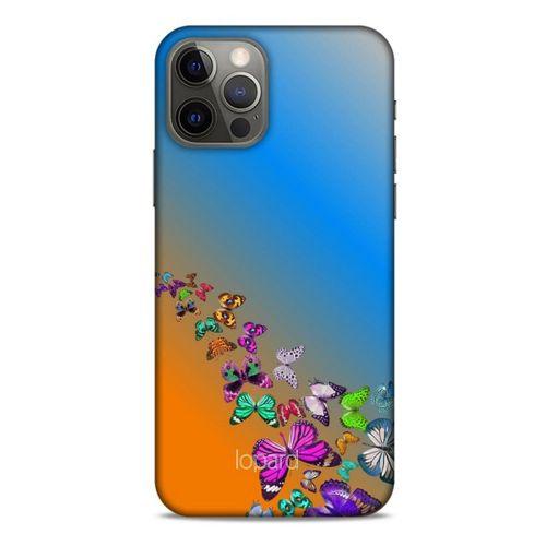Apple iPhone 12 Pro Kılıf Kelebek Etkisi (50) Shockproof Kılıf Bordo Pembe