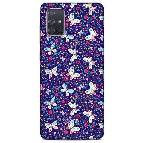 Samsung Galaxy A71 Kılıf Kelebek Etkisi (3) Kapak Kırmızı Lacivert