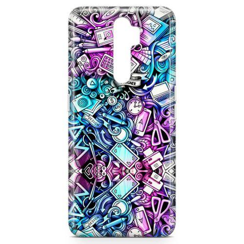 Oppo A9 2020 Kılıf Bankacı Doodle Arka Kapak Koruma Desenli Full Koruyucu