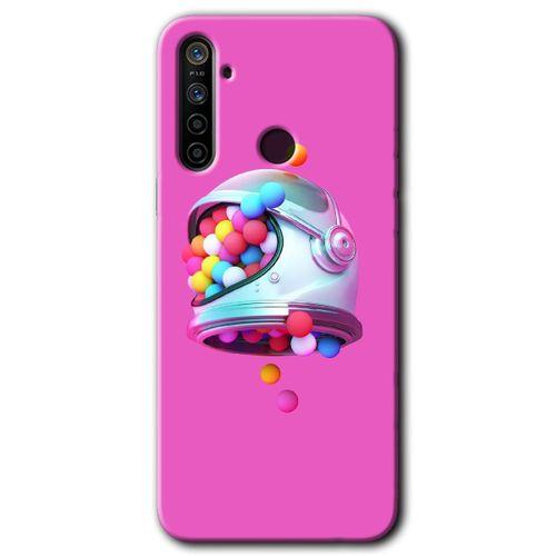 Realme 5i Kılıf HD Desen Baskılı Arka Kapak + Temperli Cam - Uzay Başlığı