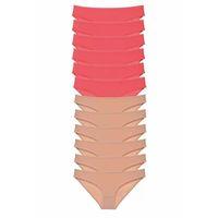 12 adet Süper Eko Set Likralı Kadın Slip Külot Fuşya Ten