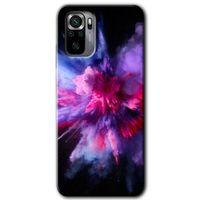 Potkal Hediye Fabrikası Xiaomi Redmi Note 10 Kılıf HD Desen Baskılı Arka Kapak - Color Splash Purple