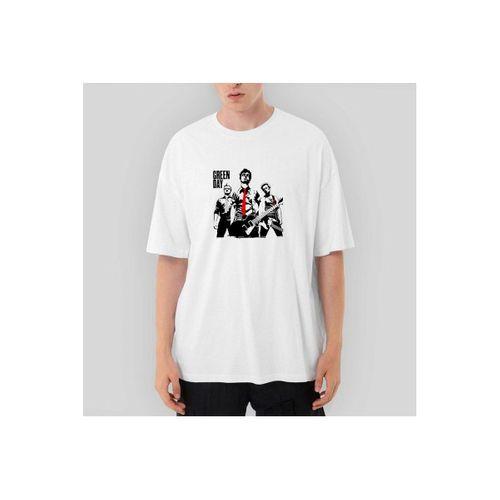 Green Day Group and Bomb Oversize Beyaz Tişört