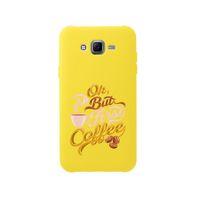 Samsung J7 2015 First Coffee Premium Silikonlu Sarı Telefon Kılıfı
