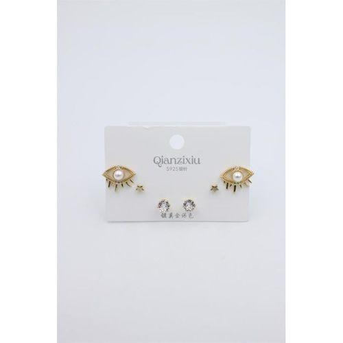 Çoklu Set Küpe - Altın