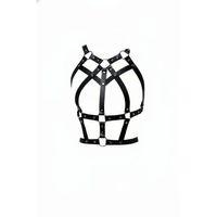 Siyah Kadın Kemer Deri Çoklu Bantlı Vücut Aksesuarı - Brf1085