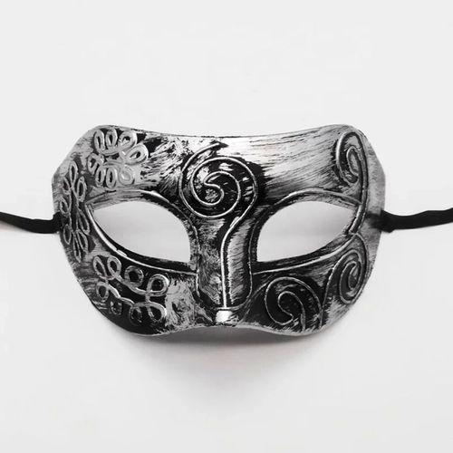 Gümüş Eskitme Yüz Maskesi - Antik Tarz Balo Maskesi
