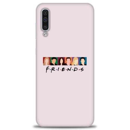 Samsung Galaxy A50 Kılıf HD Baskılı Kılıf - Renkli Friends + Tam Ekran Koruyucu