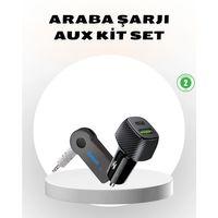 Bluetooth Aux Çevirici Ve Pd Destekli Araç Şarj Cihazı 2’li Set