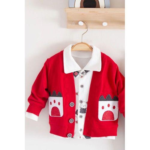 Mause Gömlek Yakalı 3'lü Erkek Bebek Takımı