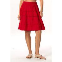Benan Beli Lastikli Kısa Yazlık Müslin Etek Kırmızı Krmz