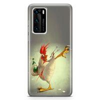 Huawei P40 Kılıf Çılgın Tavuk Arka Kapak Koruma Desenli Full Koruyucu