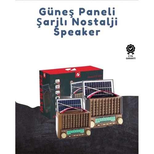 Ktf-1428 Taşınabilir Güneş Enerjili Bluetooth Radyo Hoparlör – Şarjlı, Radyo, Mp3, Aux Girişli