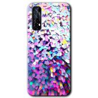 Realme 7 Kılıf HD Desen Baskılı Arka Kapak + Temperli Cam - Mosaic Fragments Colorfull