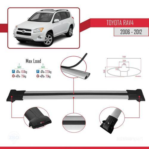Toyota RAV4 2006-2012 Arası ile uyumlu FLY Model Ara Atkı Tavan Barı GRİ