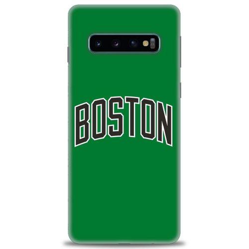 Samsung Galaxy S10 Kılıf HD Baskılı Kılıf - Boston Yeşil + Tam Ekran Koruyucu