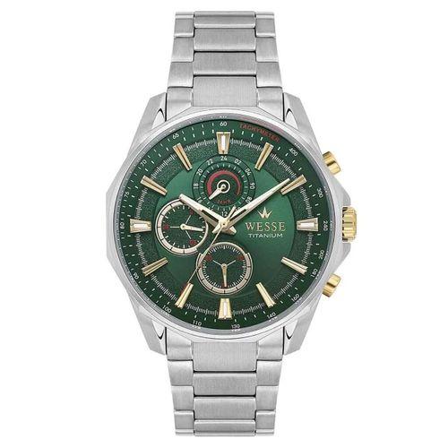 Wesse WWG403604 Quartz Çelik Gri Yeşil Kadran 42 mm Erkek Kol Saati