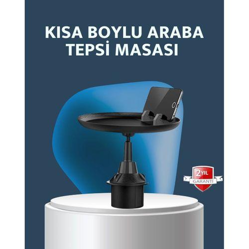 Araç İçi 360° Ayarlanabilir Bardaklık Tepsisi Geniş Yüzeyli Ve Telefon Standlı