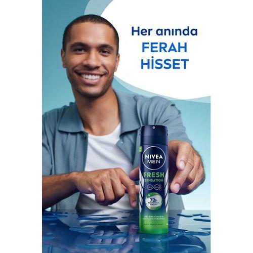 Nivea Nivea Men Fresh Sensation Sprey Deodorant 150 Ml,72 Saat Anti-perspirant Koruma,uzun Süren Ferahlık
