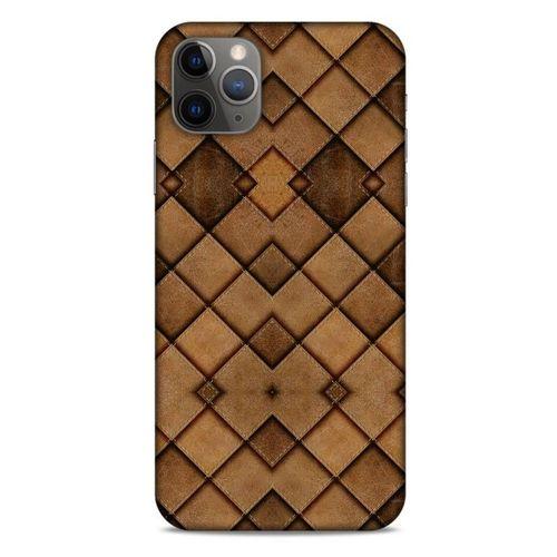 Apple Iphone 11 Pro Max Kılıf Patchwork (26) Tpu Silikon Kılıf Açık Kahverengi