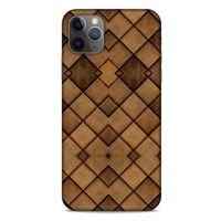 Apple Iphone 11 Pro Max Kılıf Patchwork (26) Tpu Silikon Kılıf Açık Kahverengi